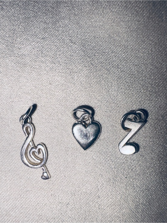 Jewelry - Sterling Silver Musical Notes & heart charms set of 3